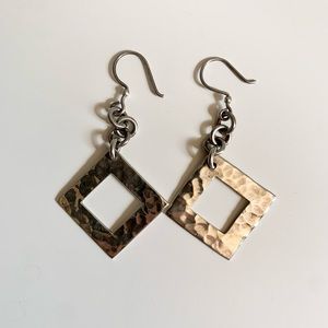 Sterling silver hammered earrings